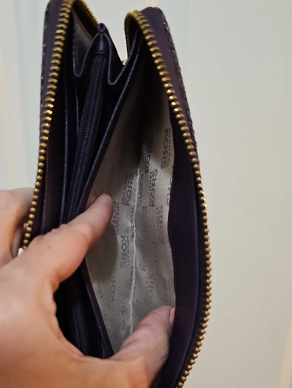 Michael Kors Purple Snakeskin Print Wallet